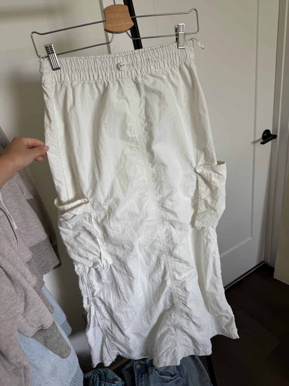 White Cargo Pocket Midi Skirt Zara Japan